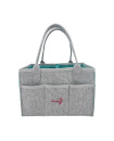 GREY Baby Diaper Caddy Organizer Nursery use Foldable Lightweight for Girls Boys Portable Baby Shower Gift Basket Travel Tote Car